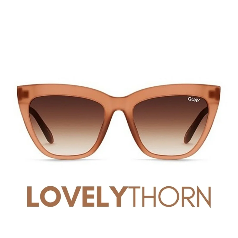QUAY // ltd ed frosted caramel brown frame brown gradient lens cateyes